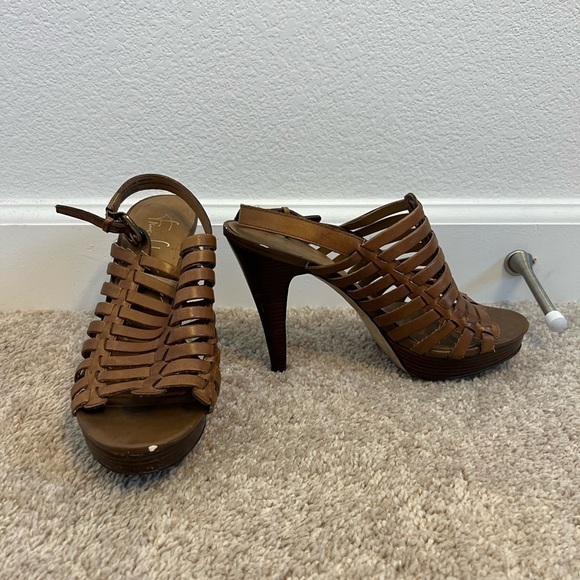 FRANCO Sarto The Artist Collection Women’s Brown Leather‎ Heels Size 7 - Picture 5 of 9